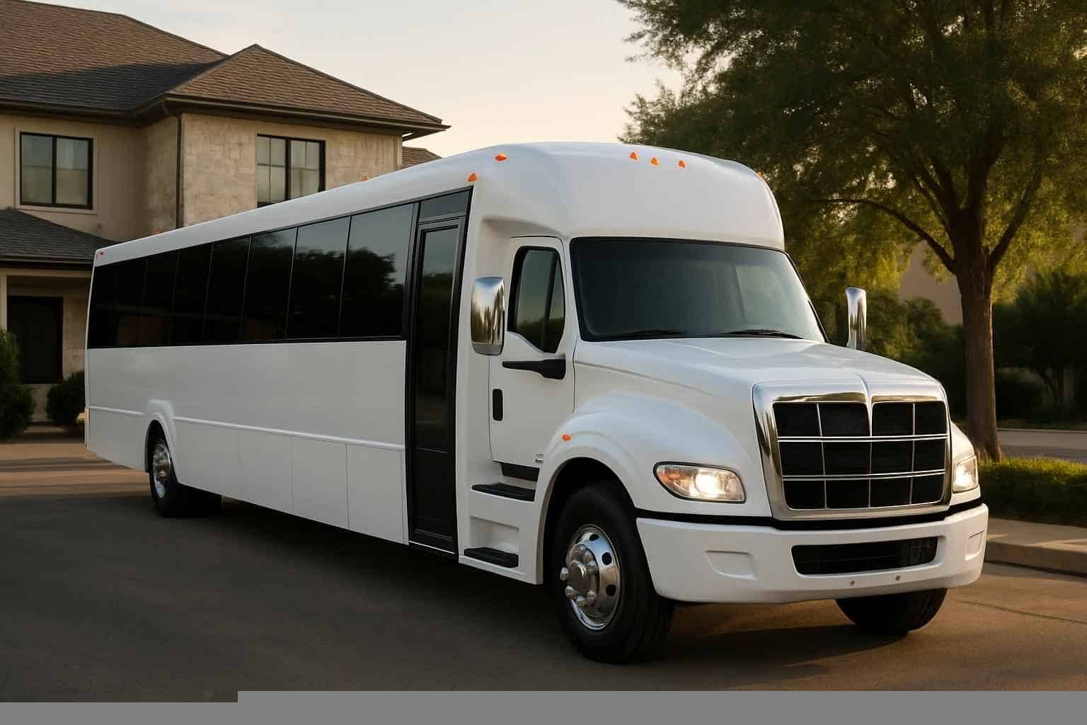 White Party Bus Rental Near Me The Colony TX
