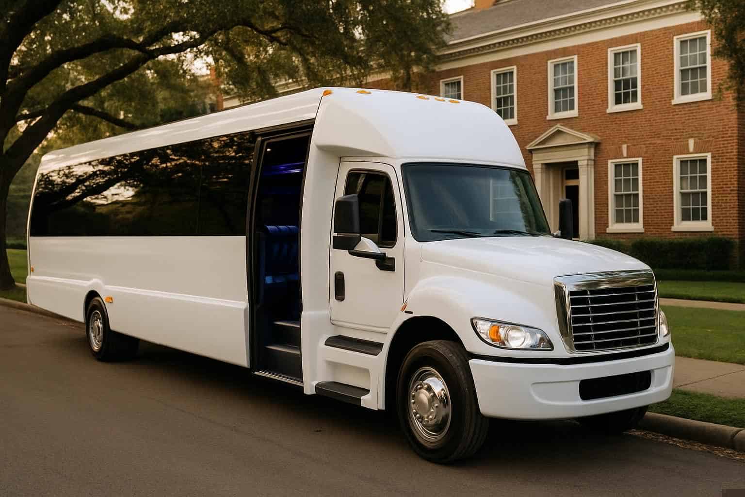White Party Bus Rental Near Me University Park TX