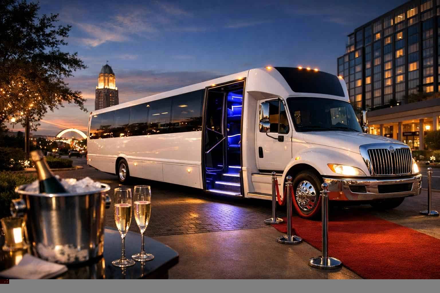 White Party Bus Rental Plano TX