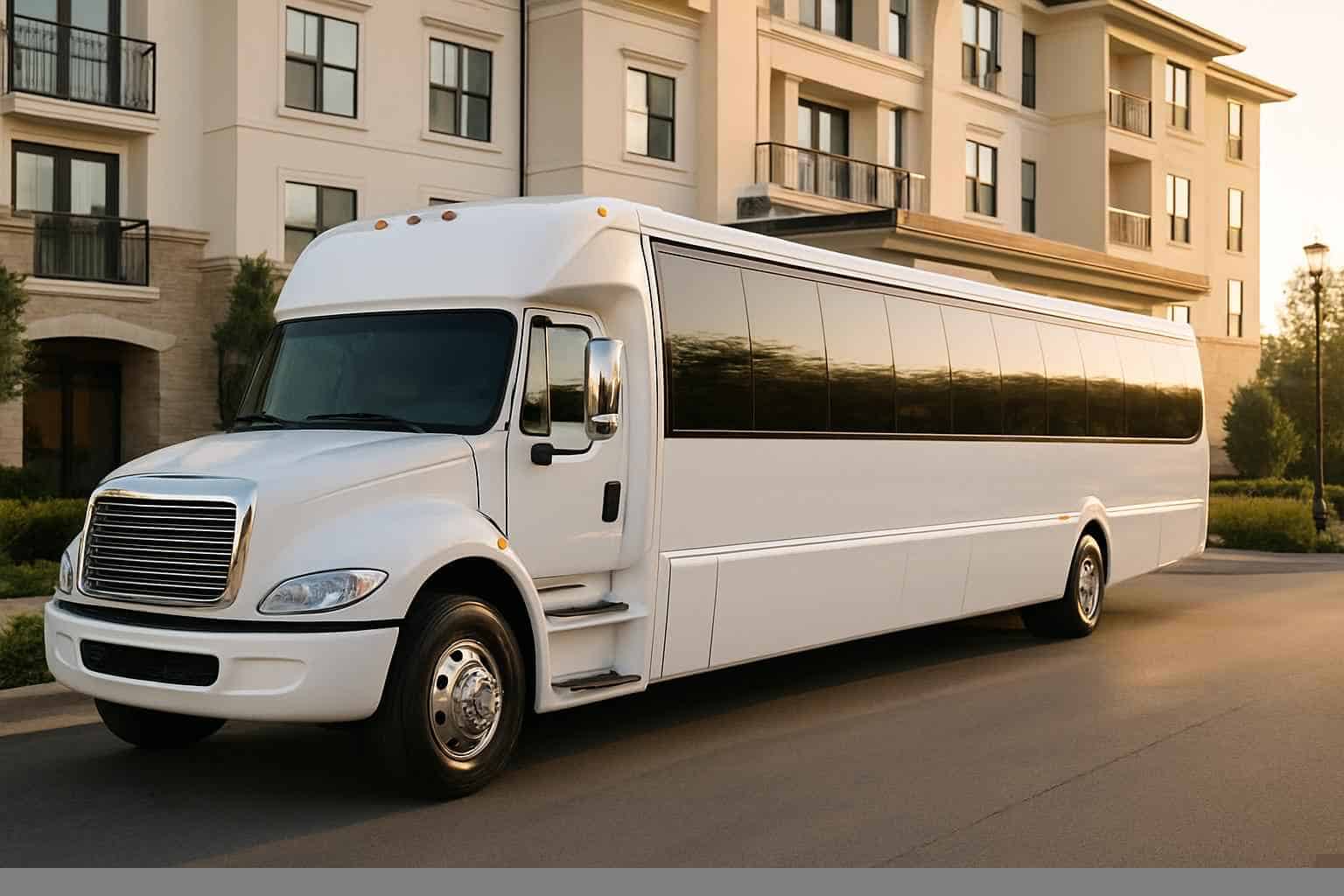 White Party Bus Rental Prices in Coppell TX