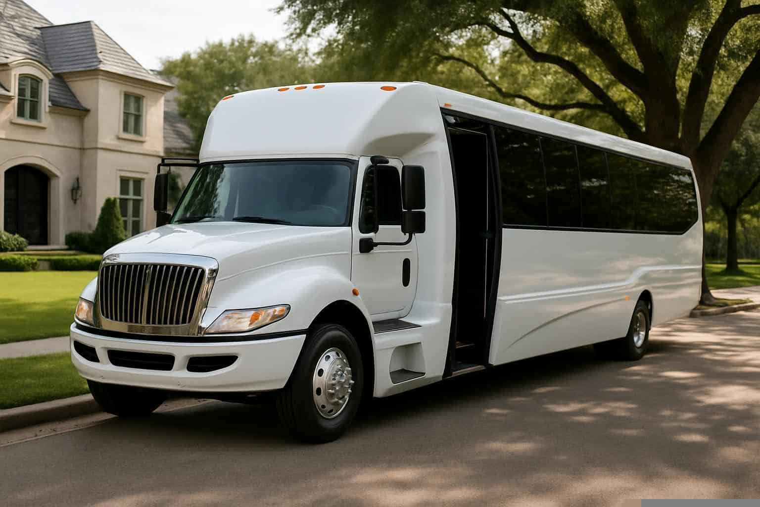 White Party Bus Rental Prices in Highland Park TX