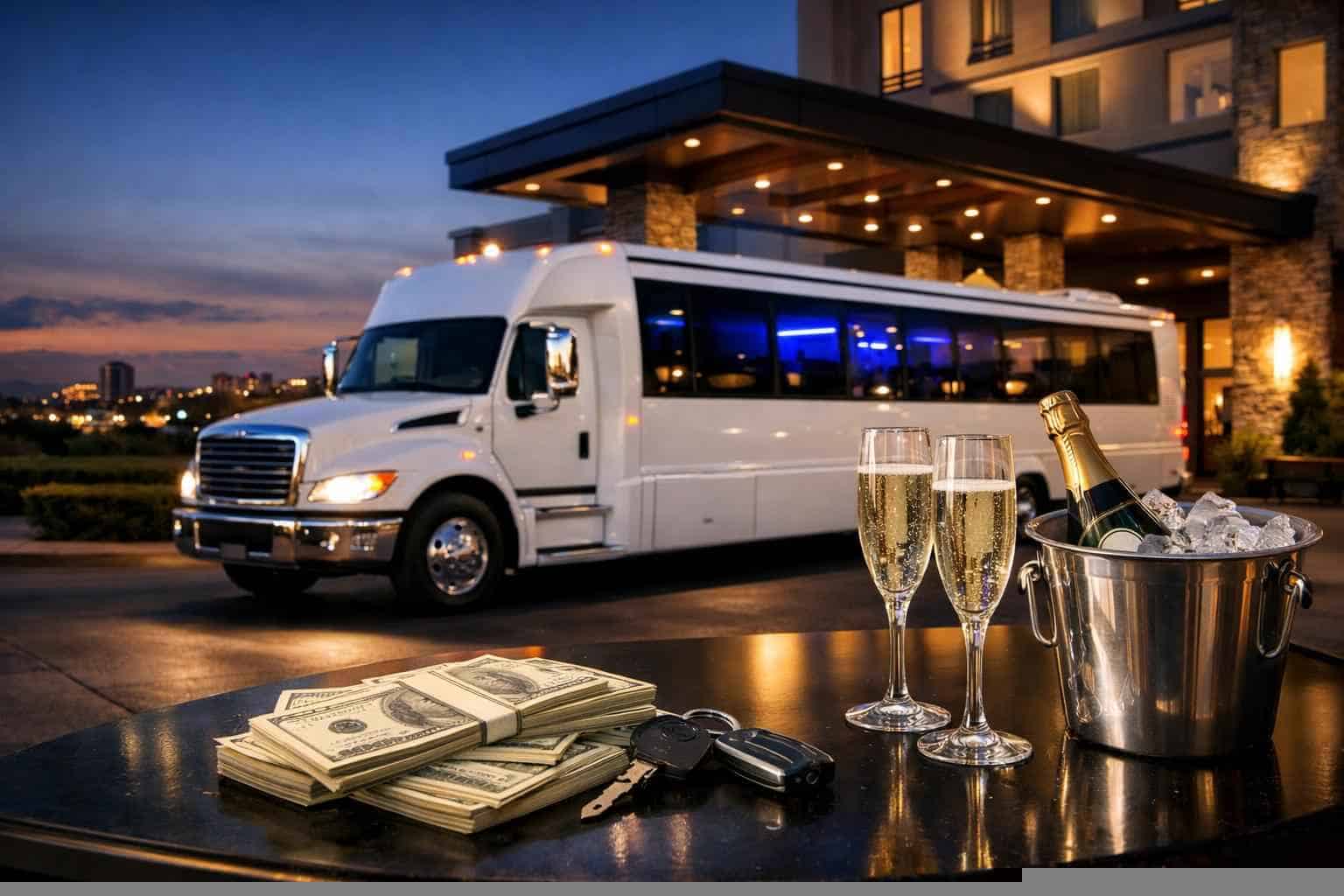 White Party Bus Rental Prices in McKinney TX