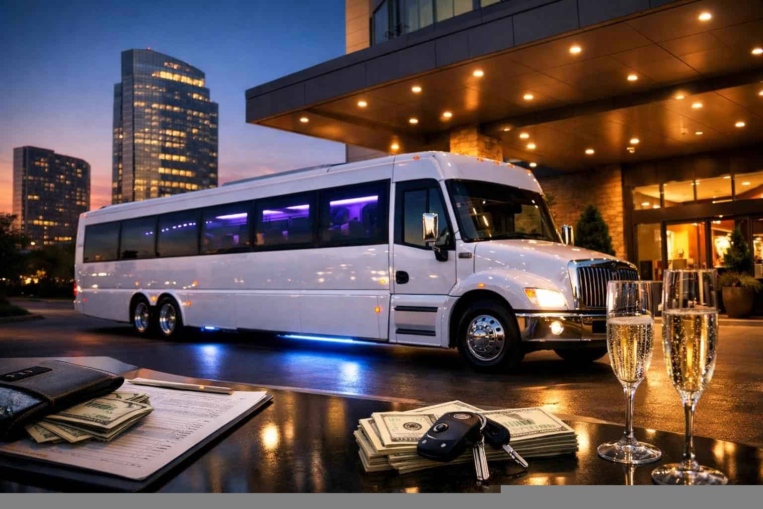 White Party Bus Rental Prices in Plano TX
