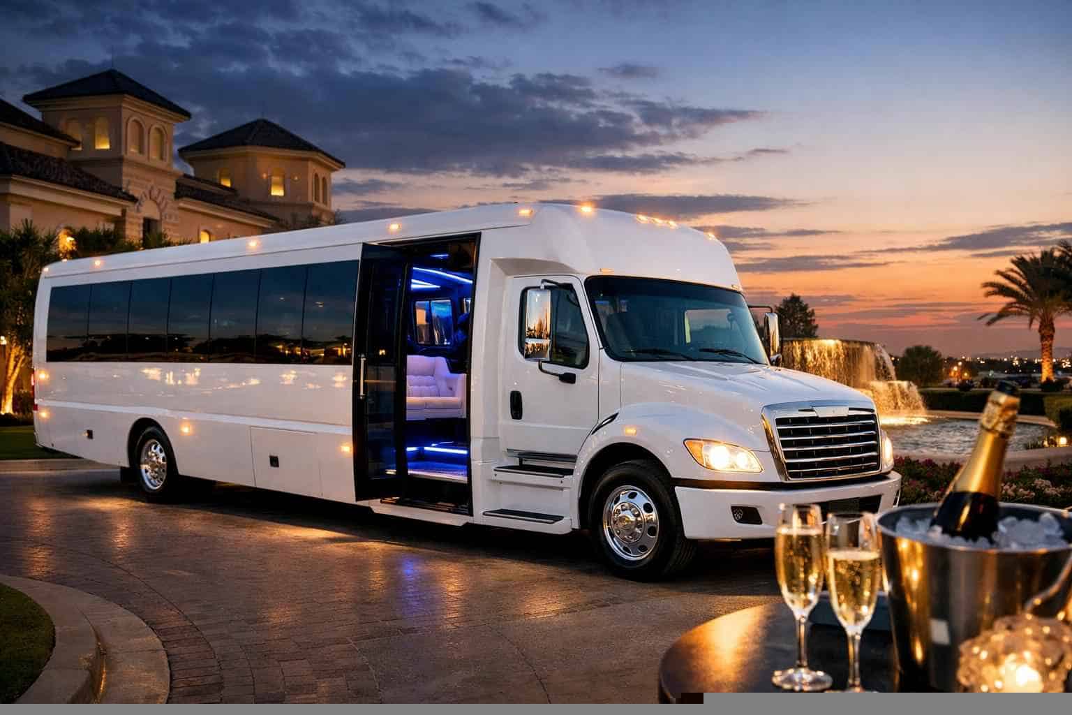 White Party Bus Rental Services in Allen Texas