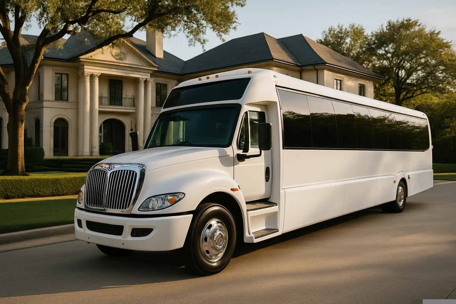 White Party Bus Rental Services in Highland Park Texas