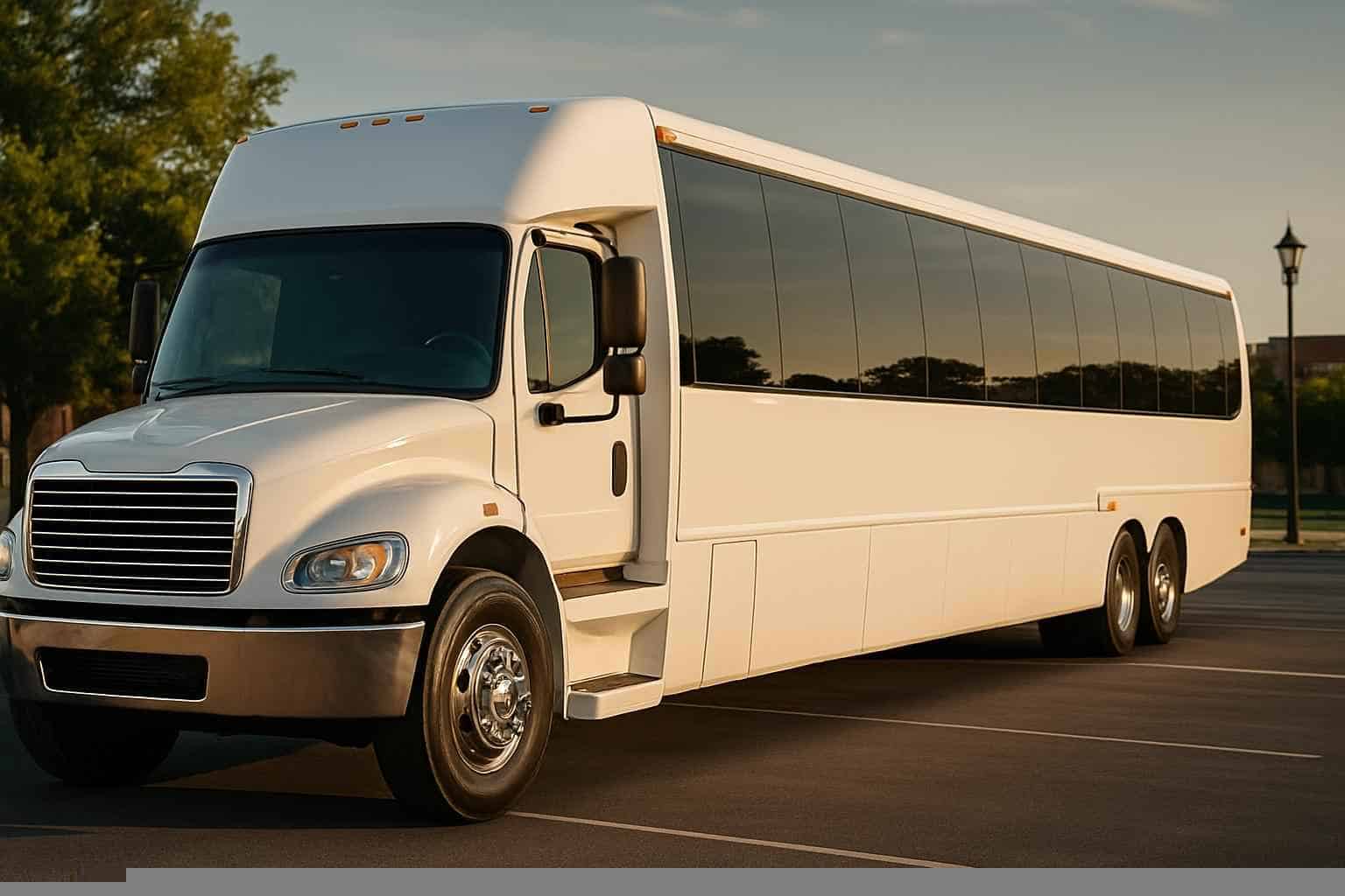White Party Bus Rental Services in Lewisville Texas