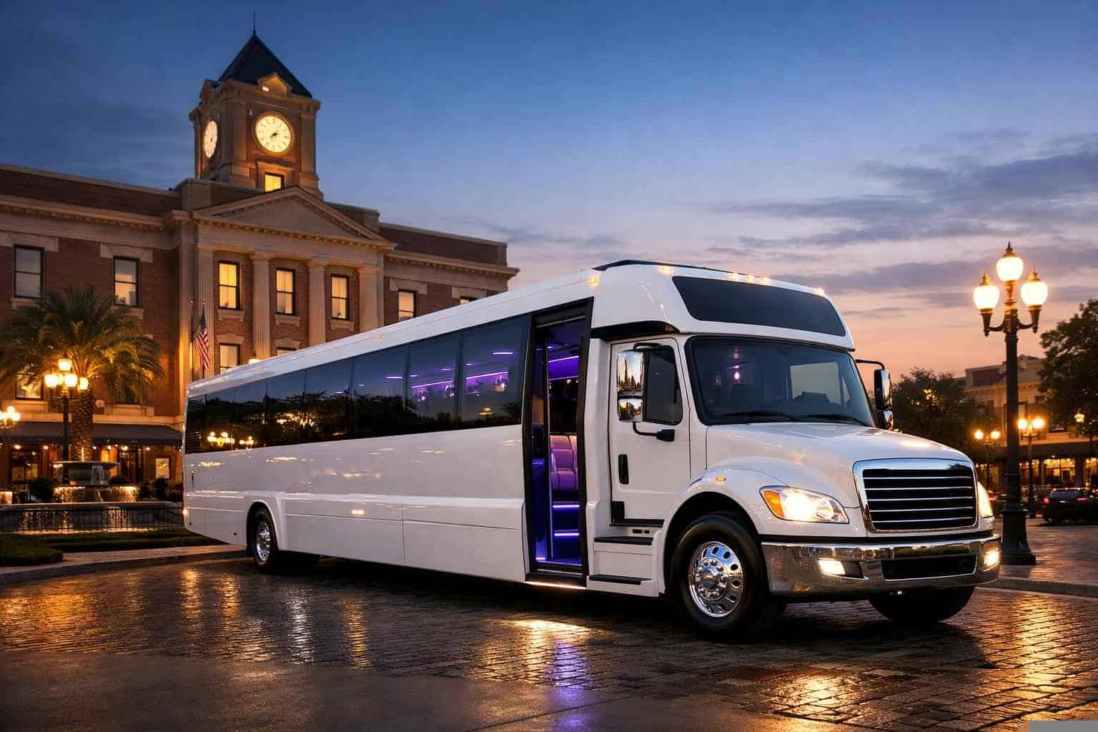 White Party Bus Rental Services in McKinney Texas
