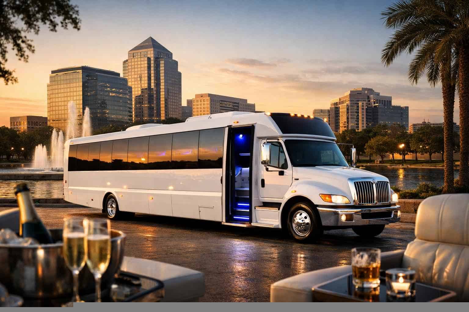 White Party Bus Rental Services in Plano Texas