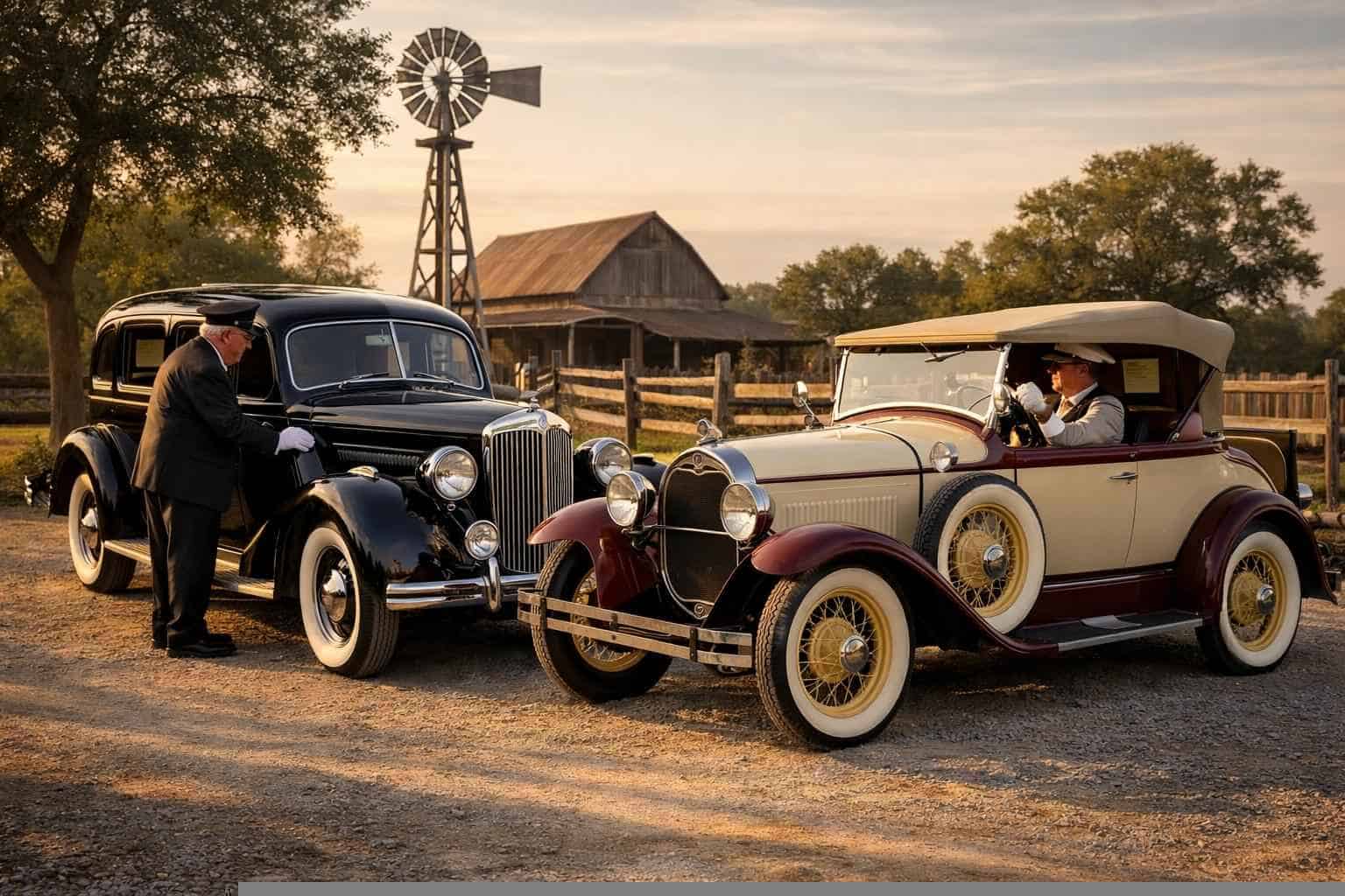 Antique Vehicles with Driver in Mesquite Texas