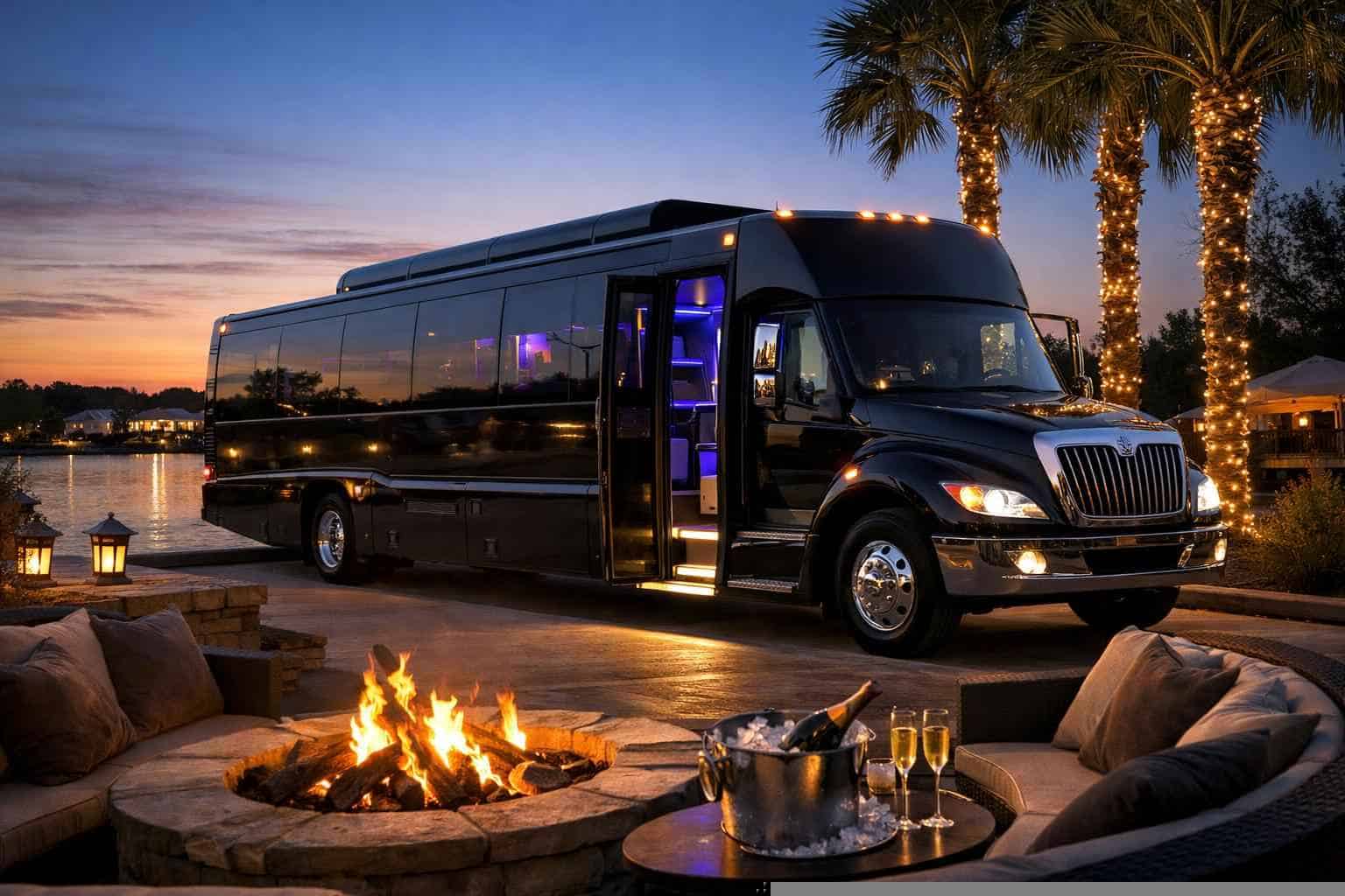 Best Black Party Bus Rental in Little Elm Texas