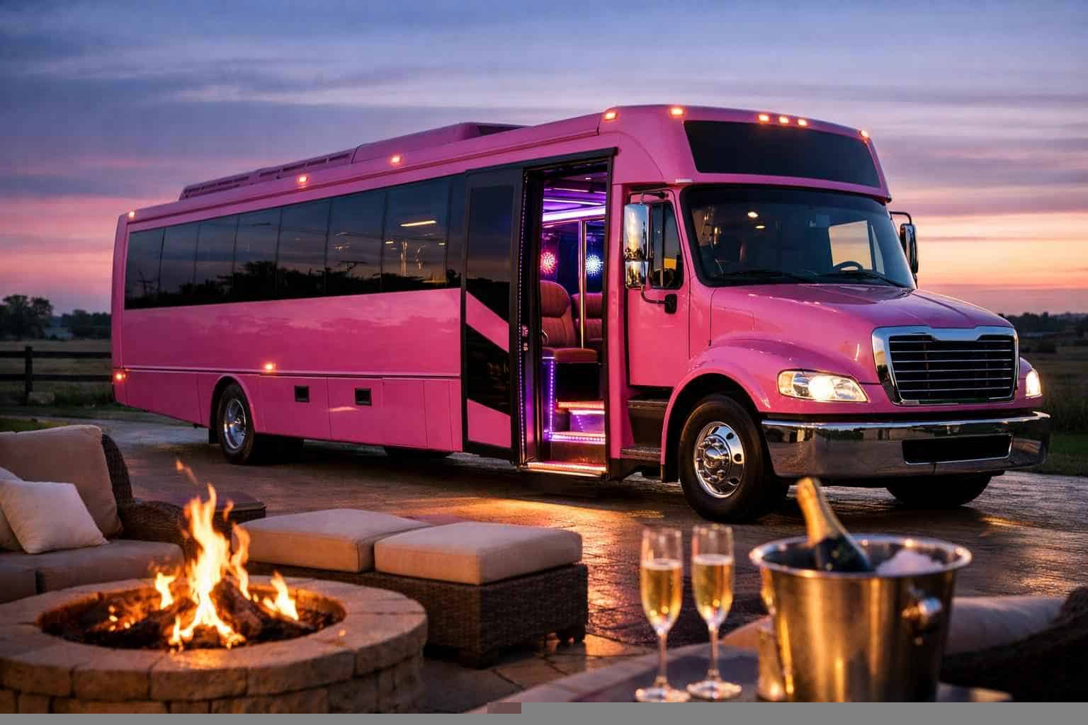 Best Pink Party Bus Rental in Celina Texas