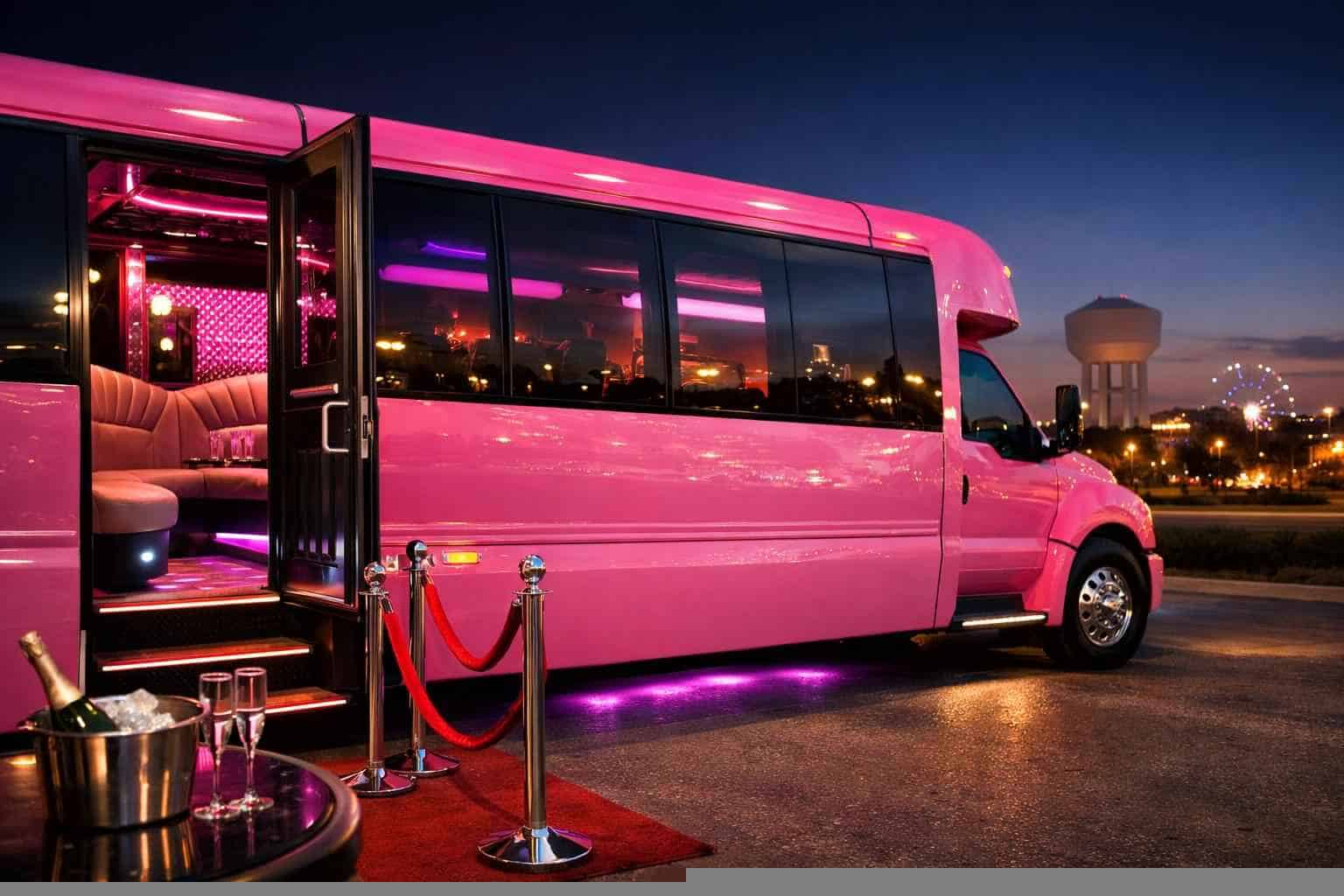 Best Pink Party Bus Rental in Garland Texas