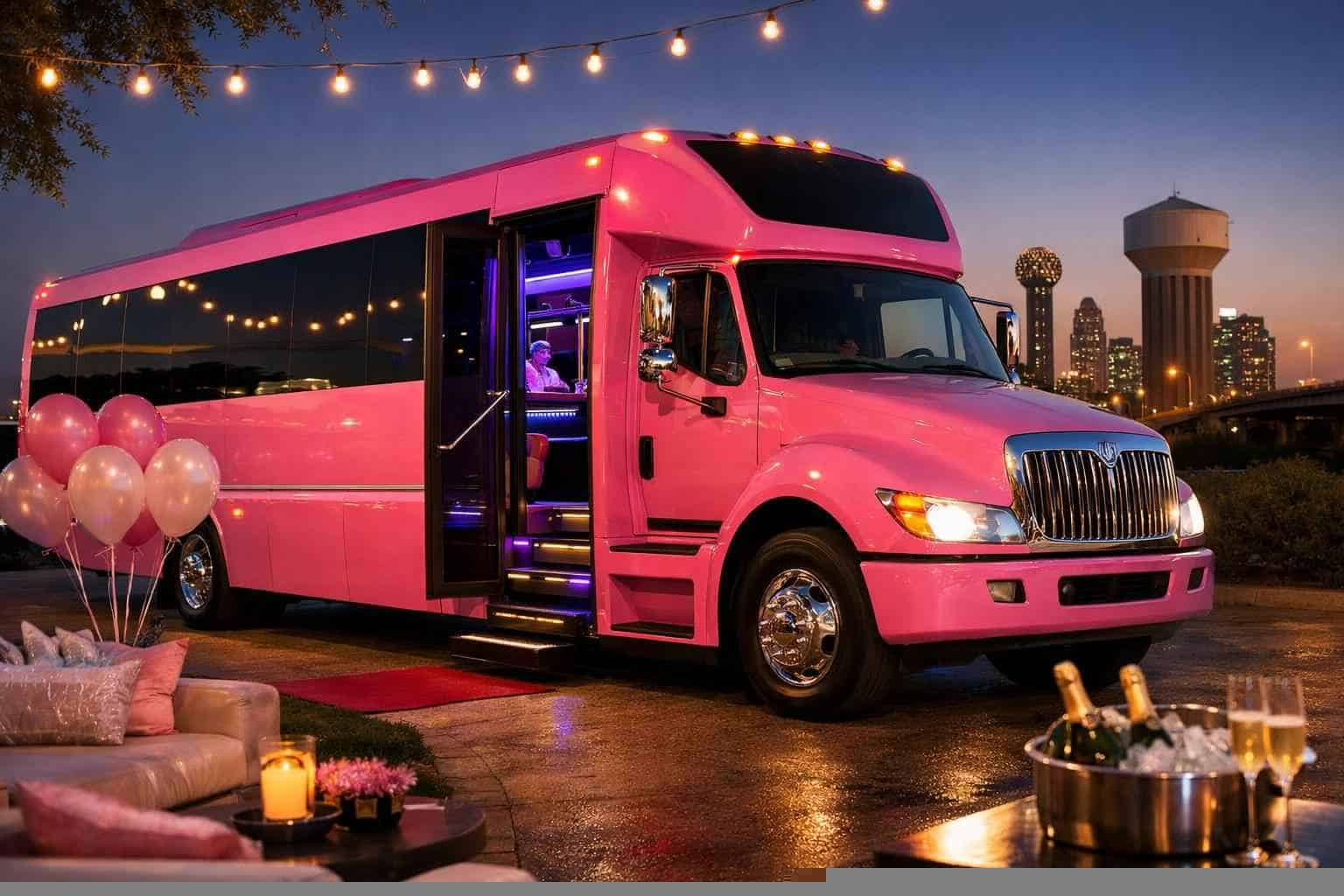 Best Pink Party Bus Rental in Lancaster Texas