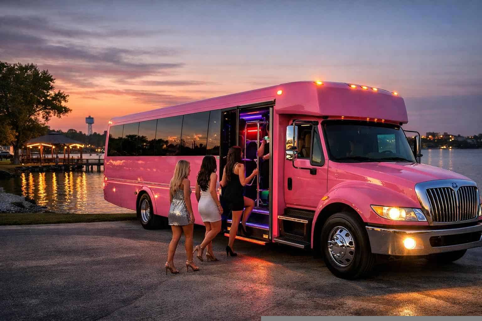 Best Pink Party Bus Rental in Little Elm Texas