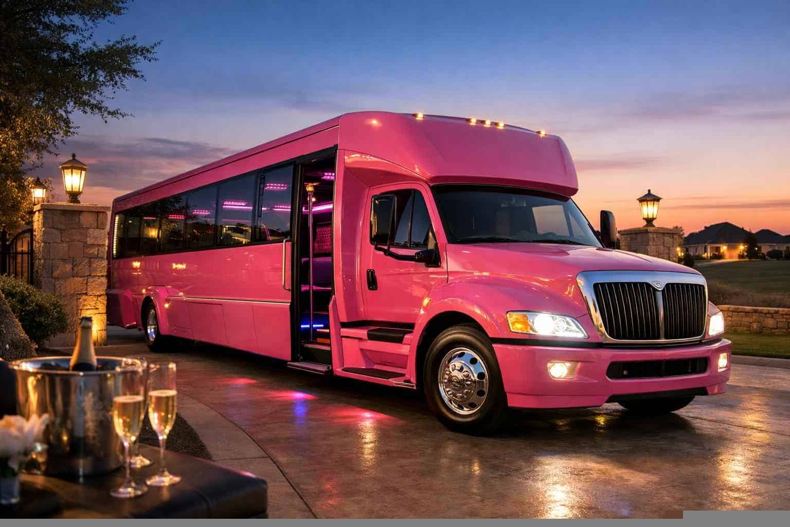 Best Pink Party Bus Rental in Prosper Texas