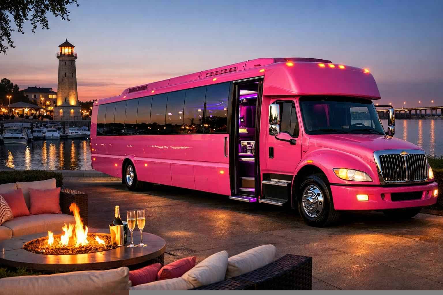 Best Pink Party Bus Rental in Rockwall Texas