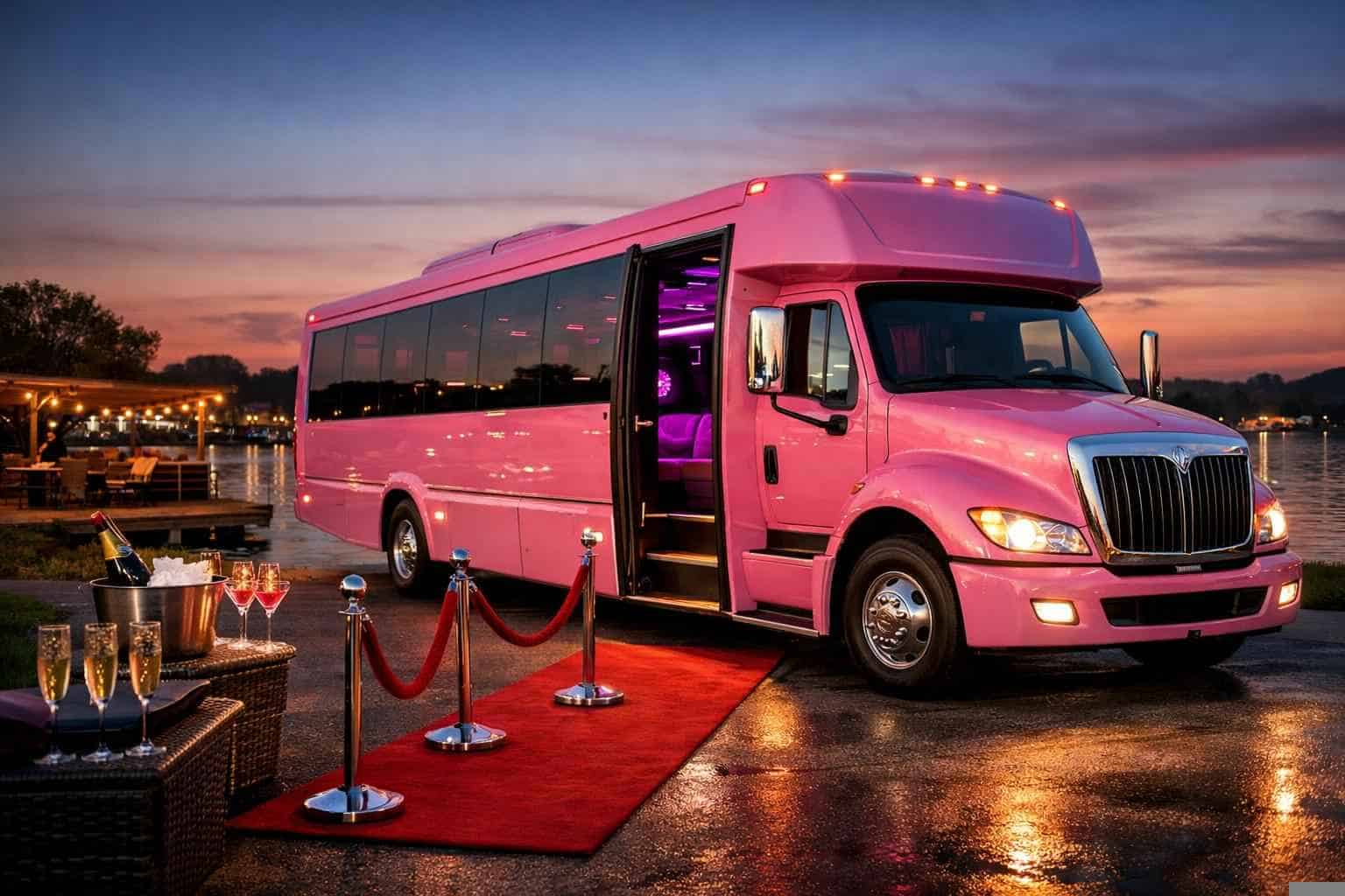 Best Pink Party Bus Rental in Wylie Texas