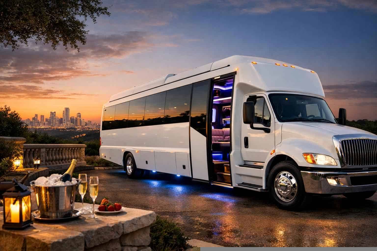 Best White Party Bus Rental in Cedar Hill Texas