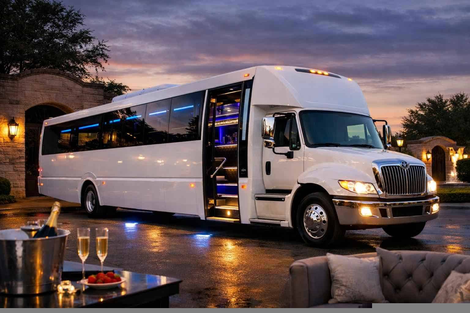 Best White Party Bus Rental in DeSoto Texas