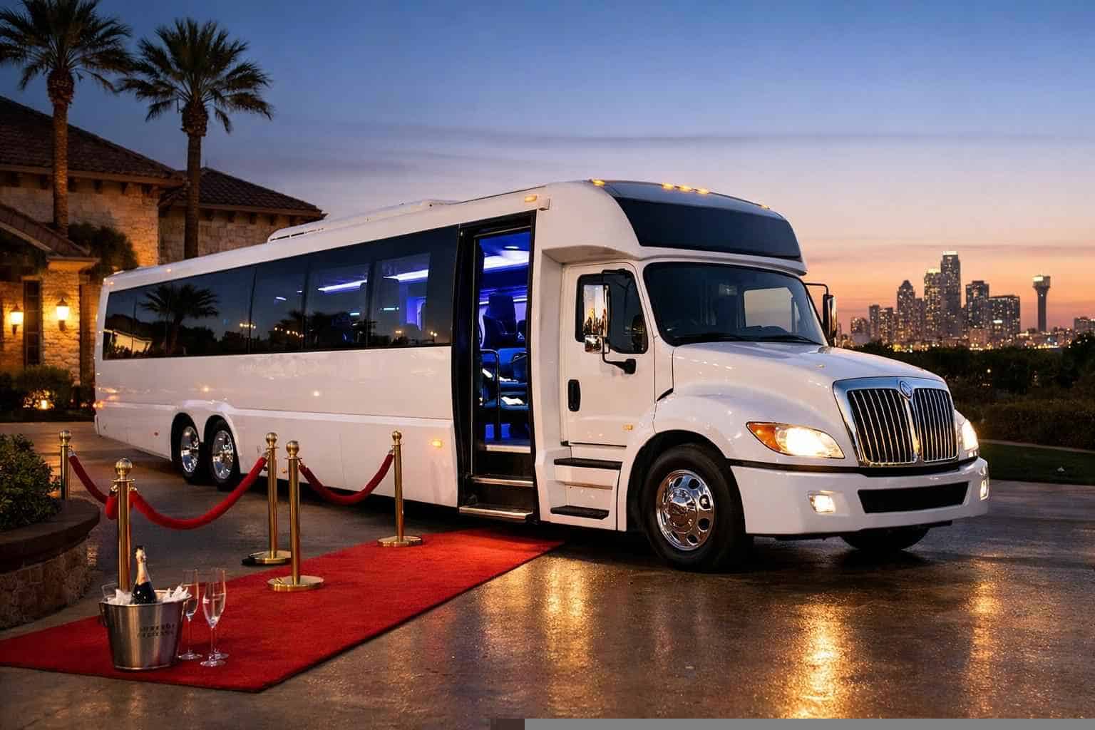 Best White Party Bus Rental in Duncanville Texas