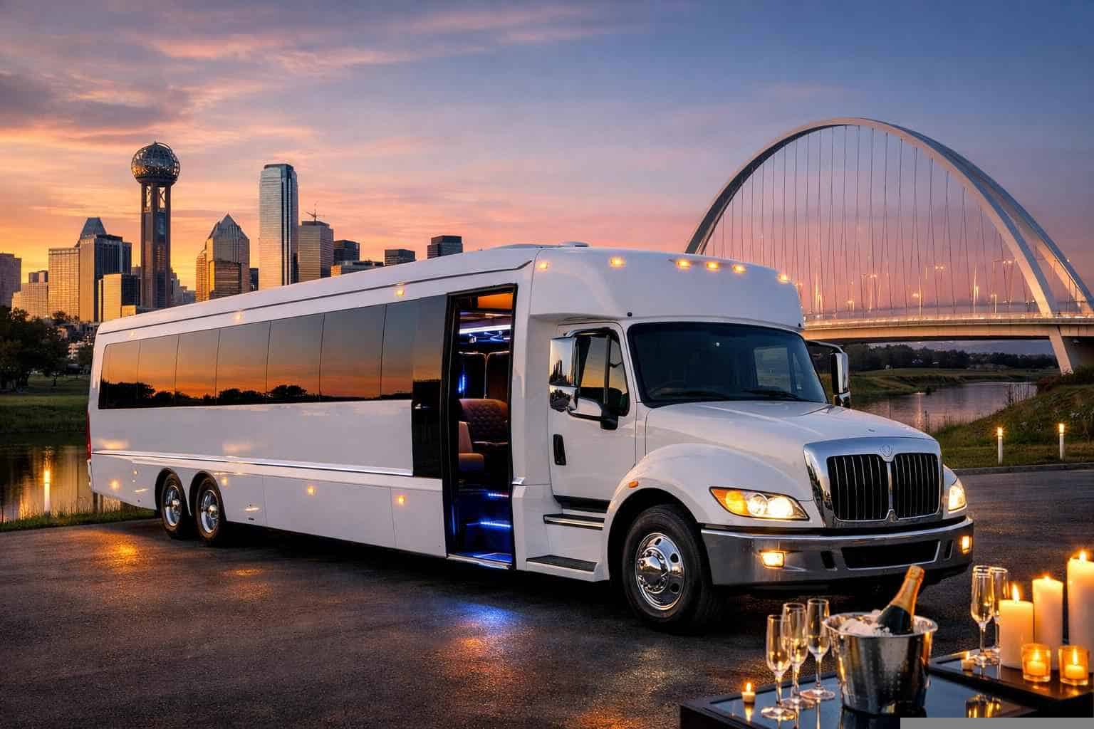 Best White Party Bus Rental in Grand Prairie Texas