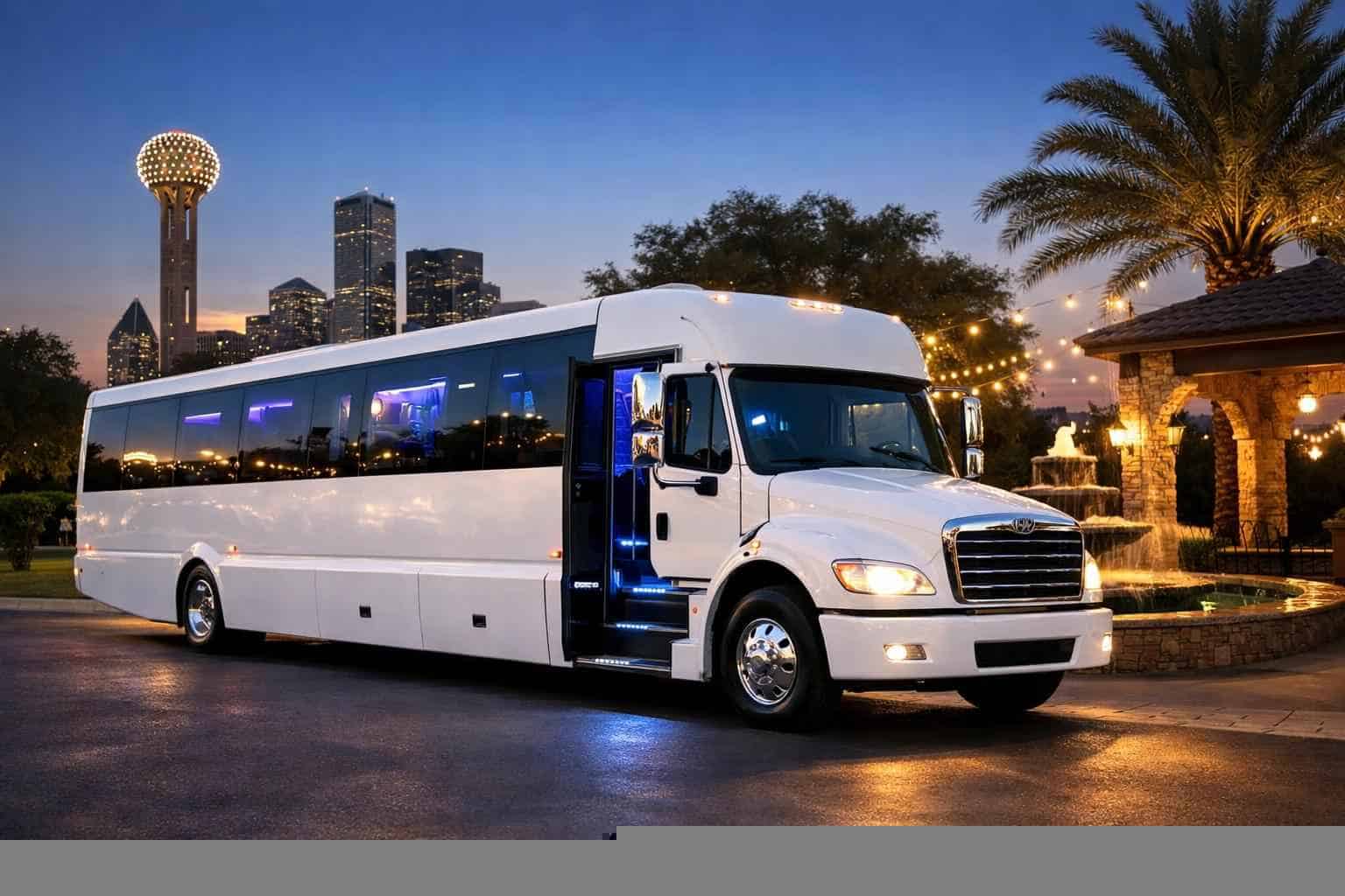 Best White Party Bus Rental in Lancaster Texas