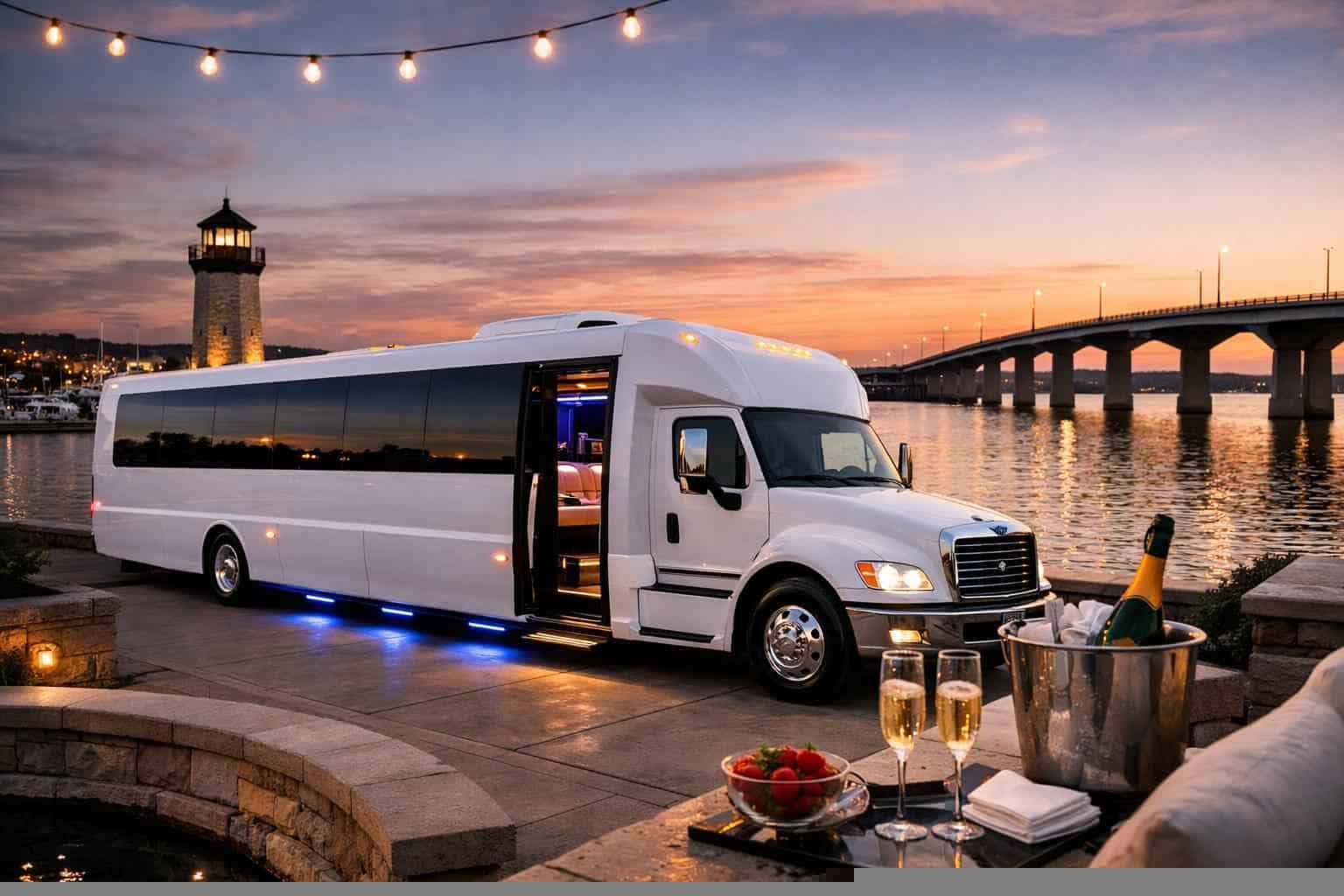 Best White Party Bus Rental in Rockwall Texas