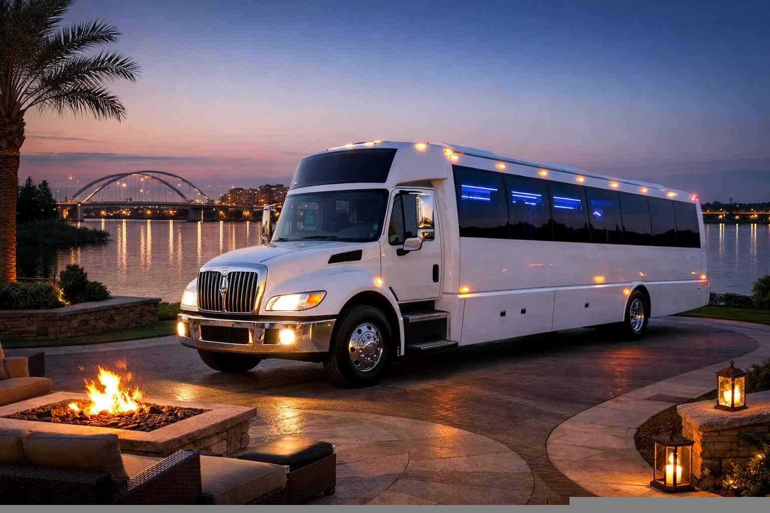 Best White Party Bus Rental in Rowlett Texas