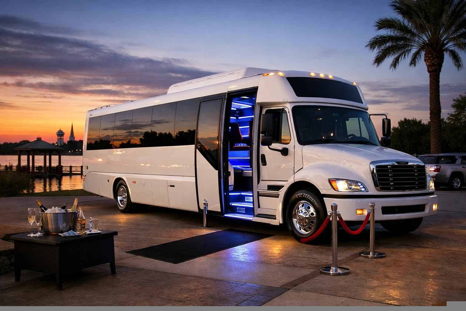 Best White Party Bus Rental In Wylie Texas