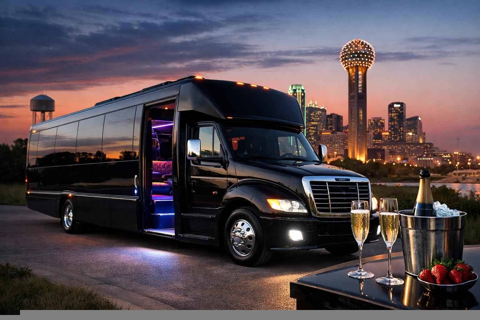 Black Party Bus Rental Grand Prairie TX