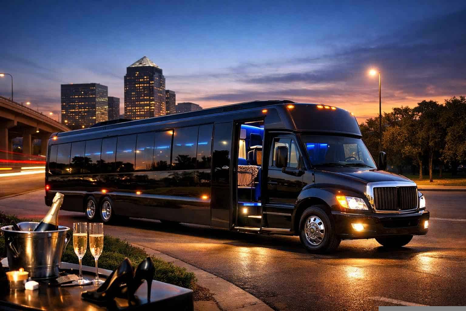 Black Party Bus Rental Near Me DeSoto TX