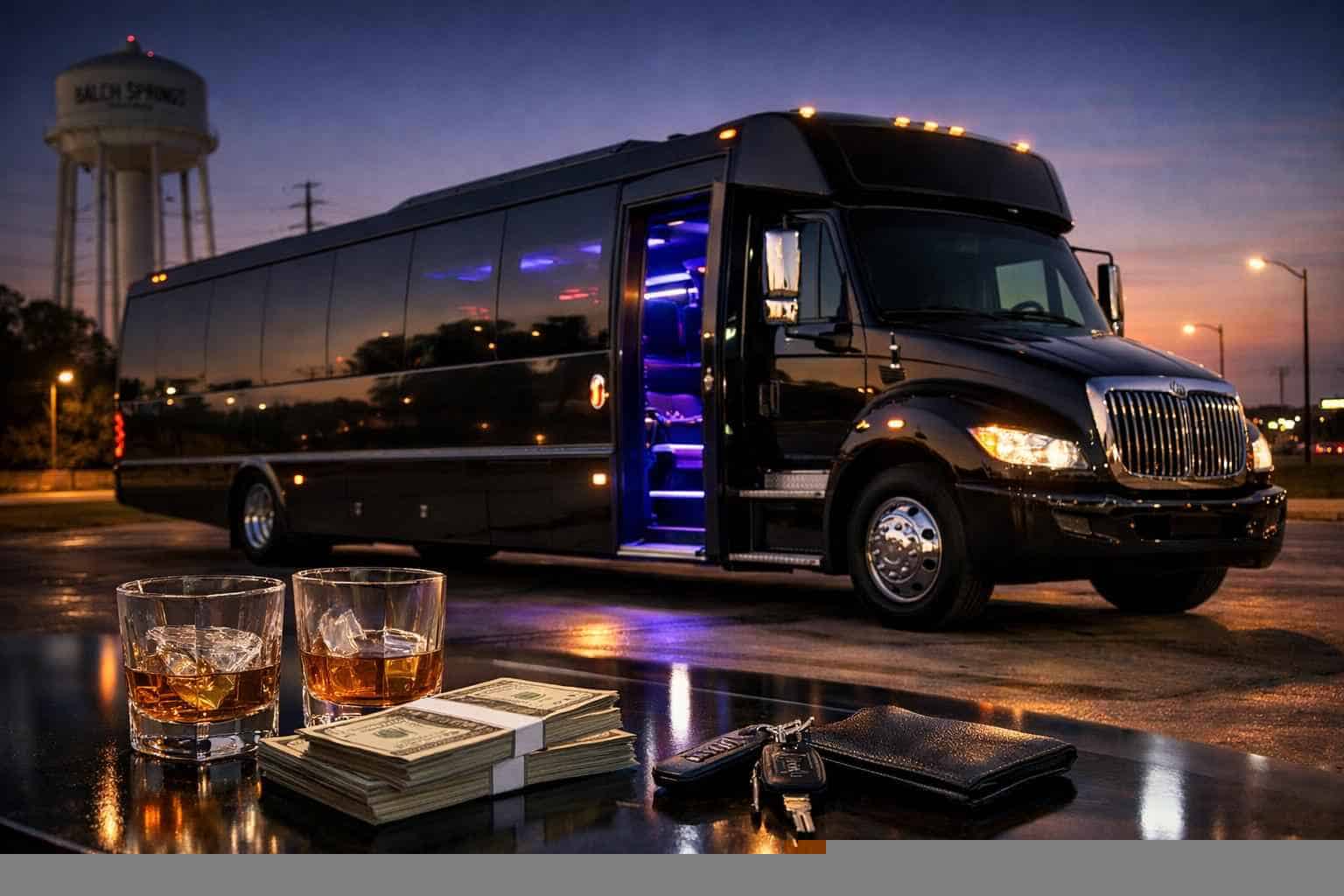 Black Party Bus Rental Prices in Balch Springs TX