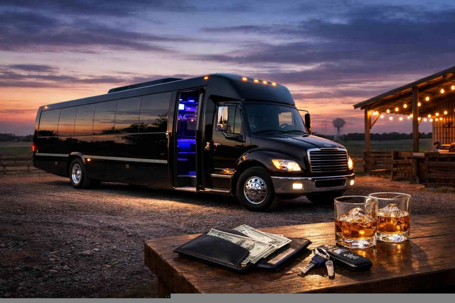 Black Party Bus Rental Prices in Celina TX