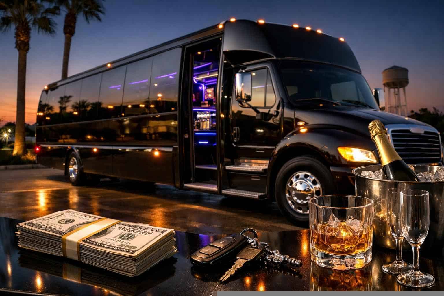 Black Party Bus Rental Prices in Desoto TX