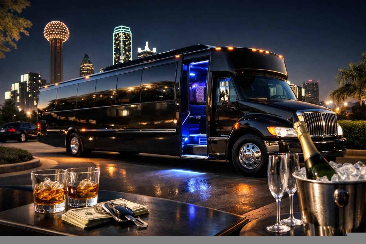 Black Party Bus Rental Prices in Duncanville TX
