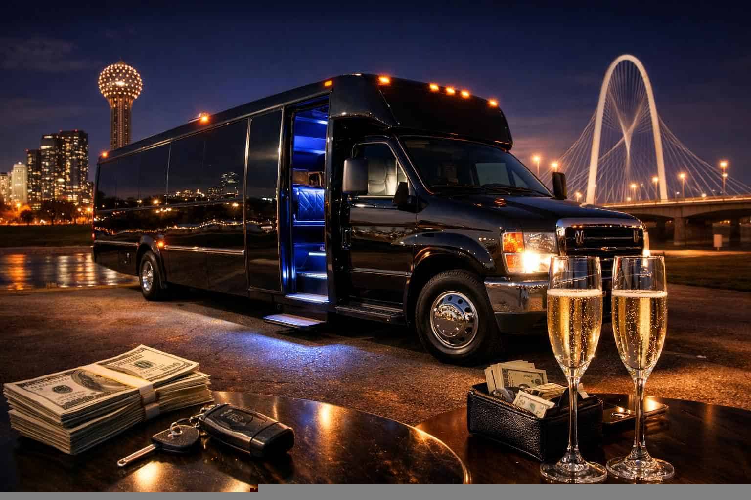 Black Party Bus Rental Prices in Grand Prairie TX