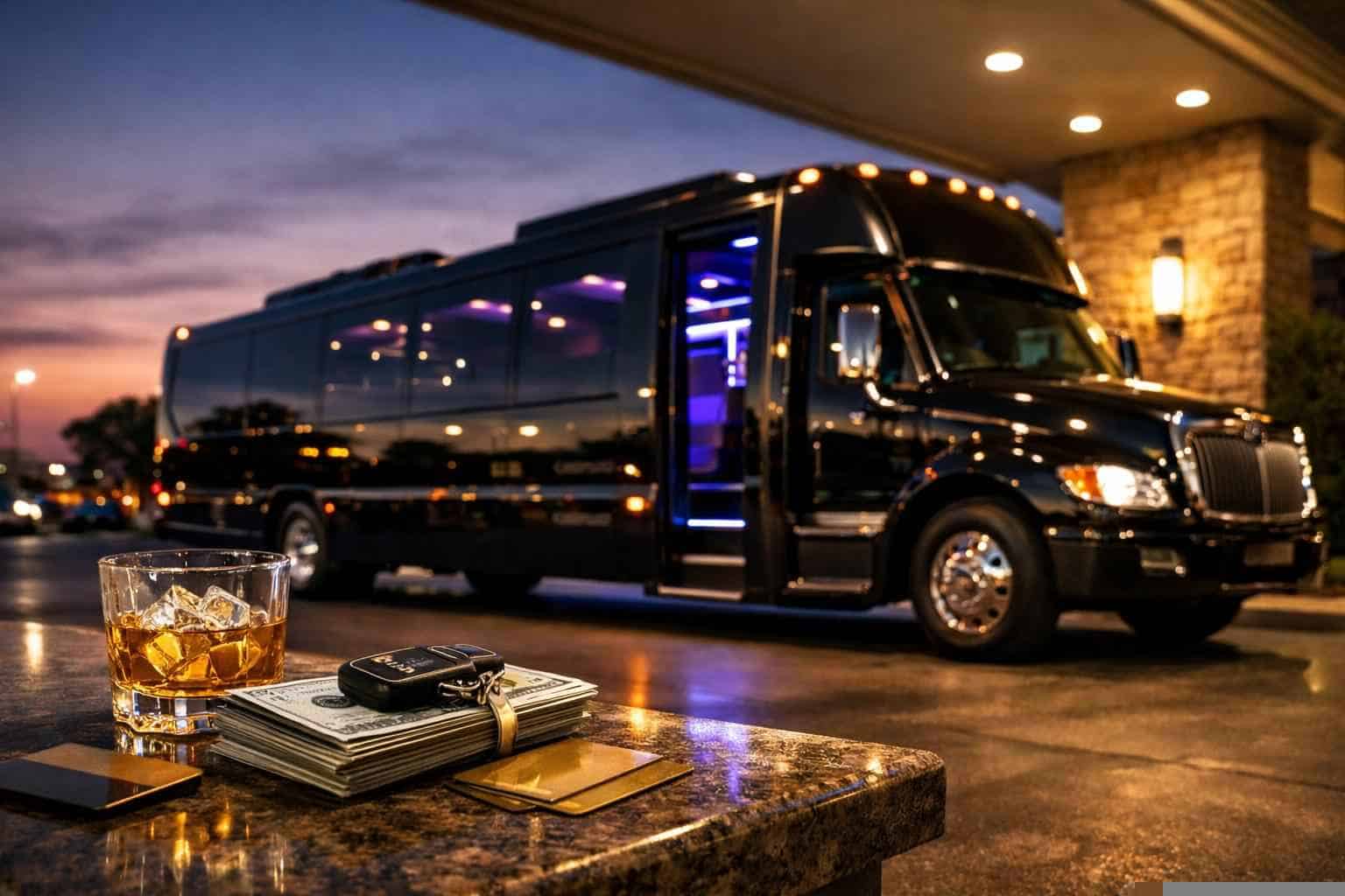 Black Party Bus Rental Prices in Lancaster TX