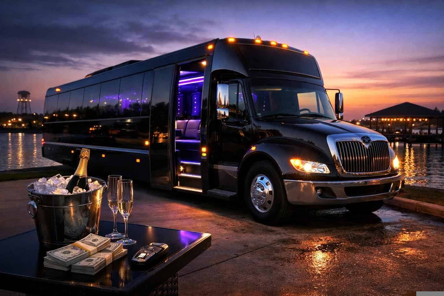 Black Party Bus Rental Prices in Little Elm TX