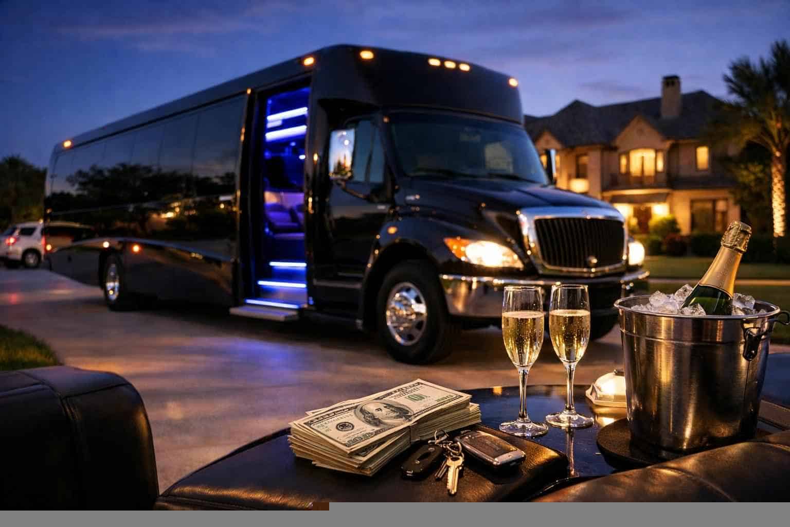 Black Party Bus Rental Prices in Prosper TX