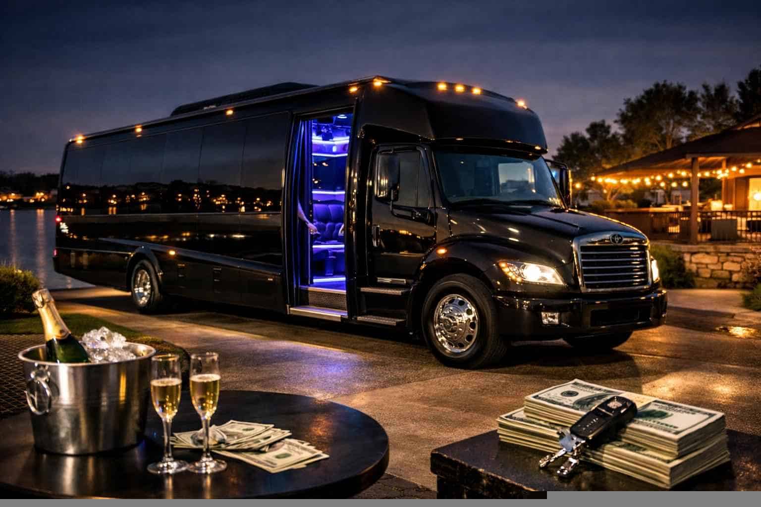Black Party Bus Rental Prices in Wylie TX