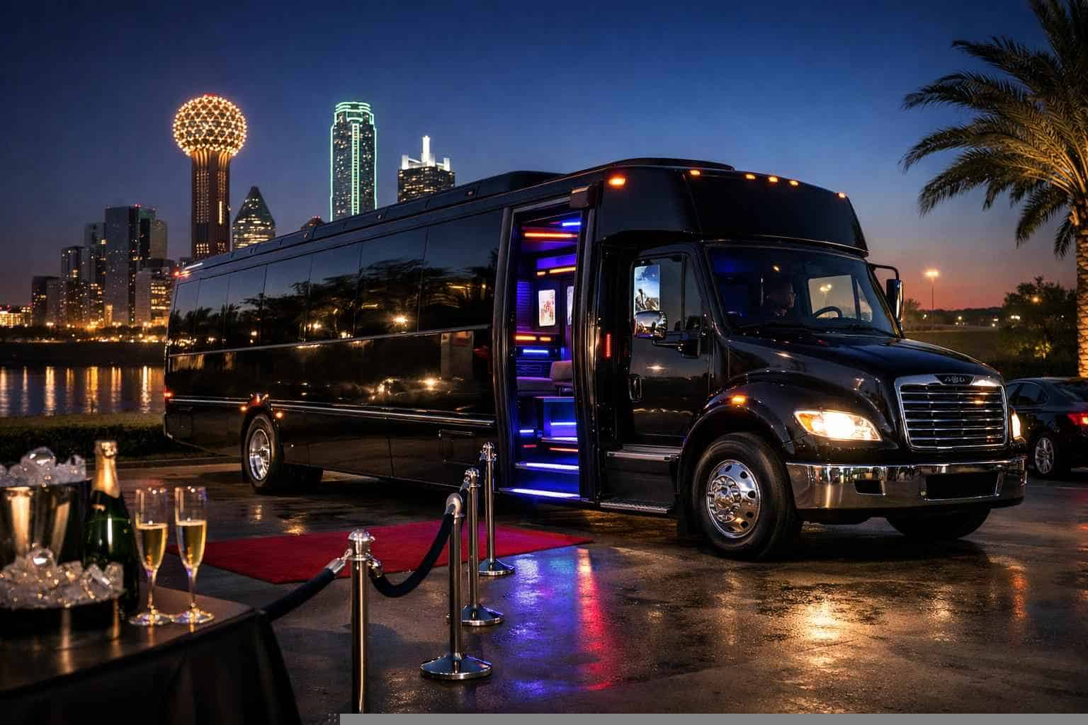 Black Party Bus Rental Rowlett TX