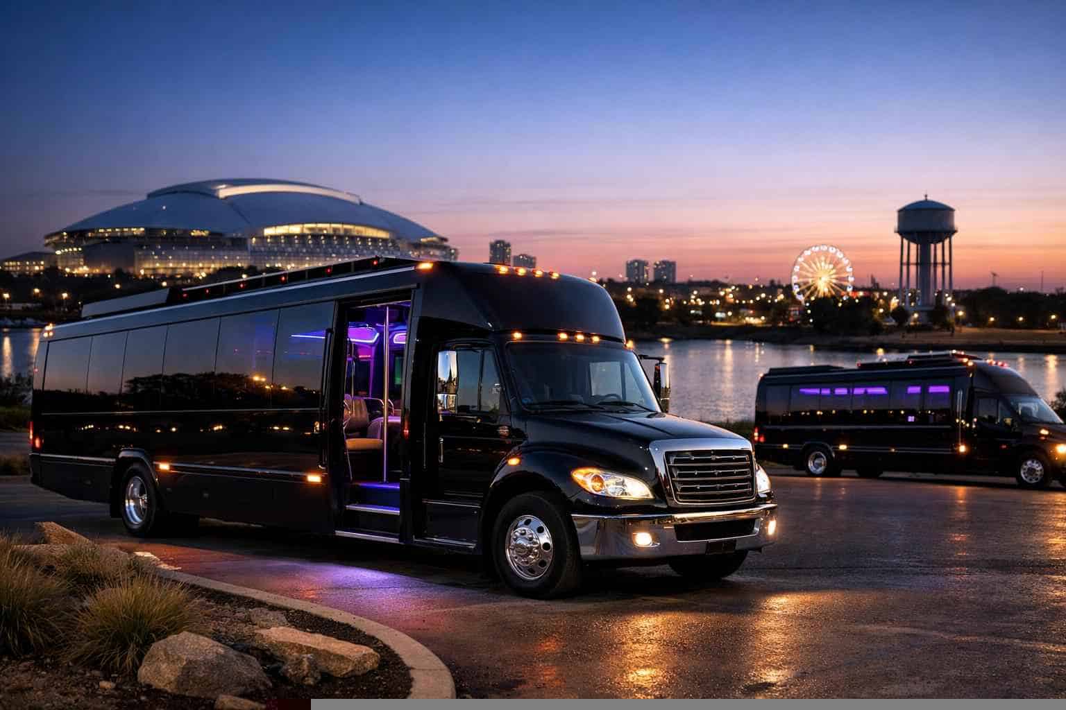 Black Party Buses in Grand Prairie Texas