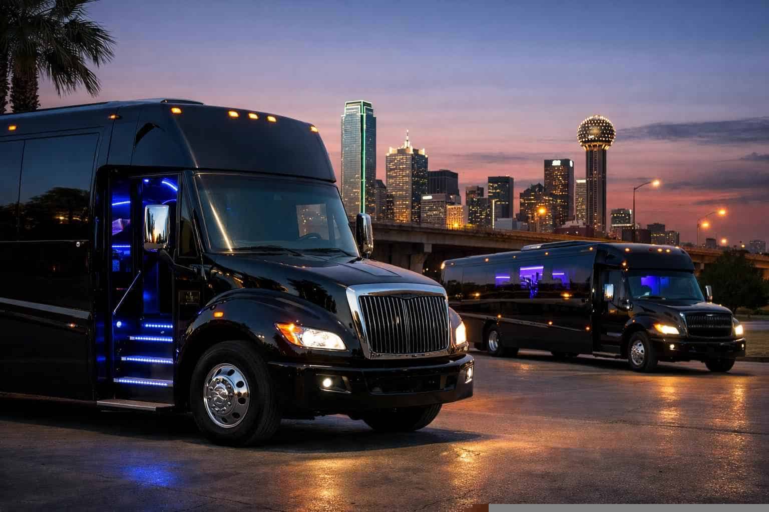 Black Party Buses in Lancaster Texas
