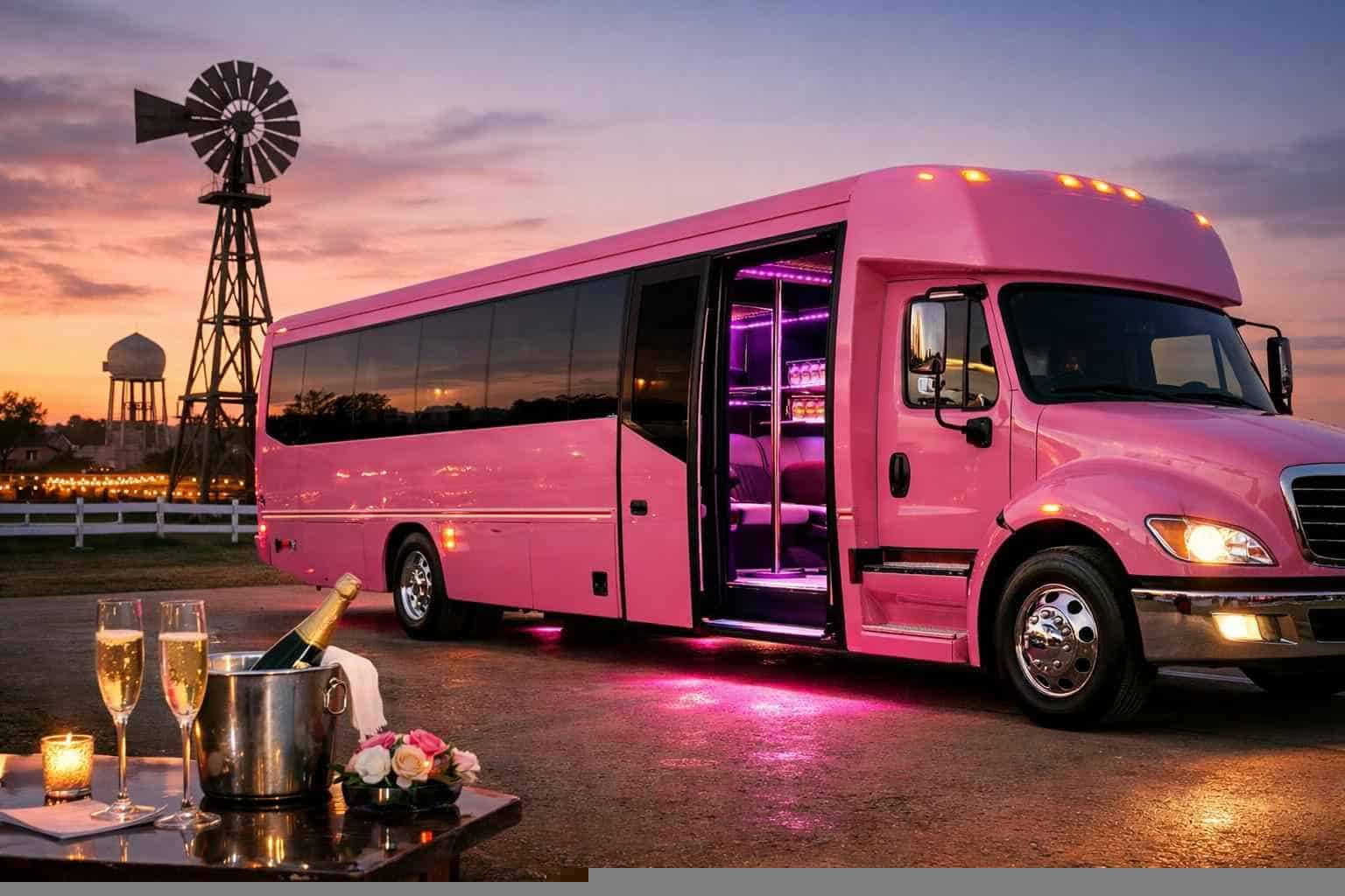 Celina Texas Pink Party Bus Rental