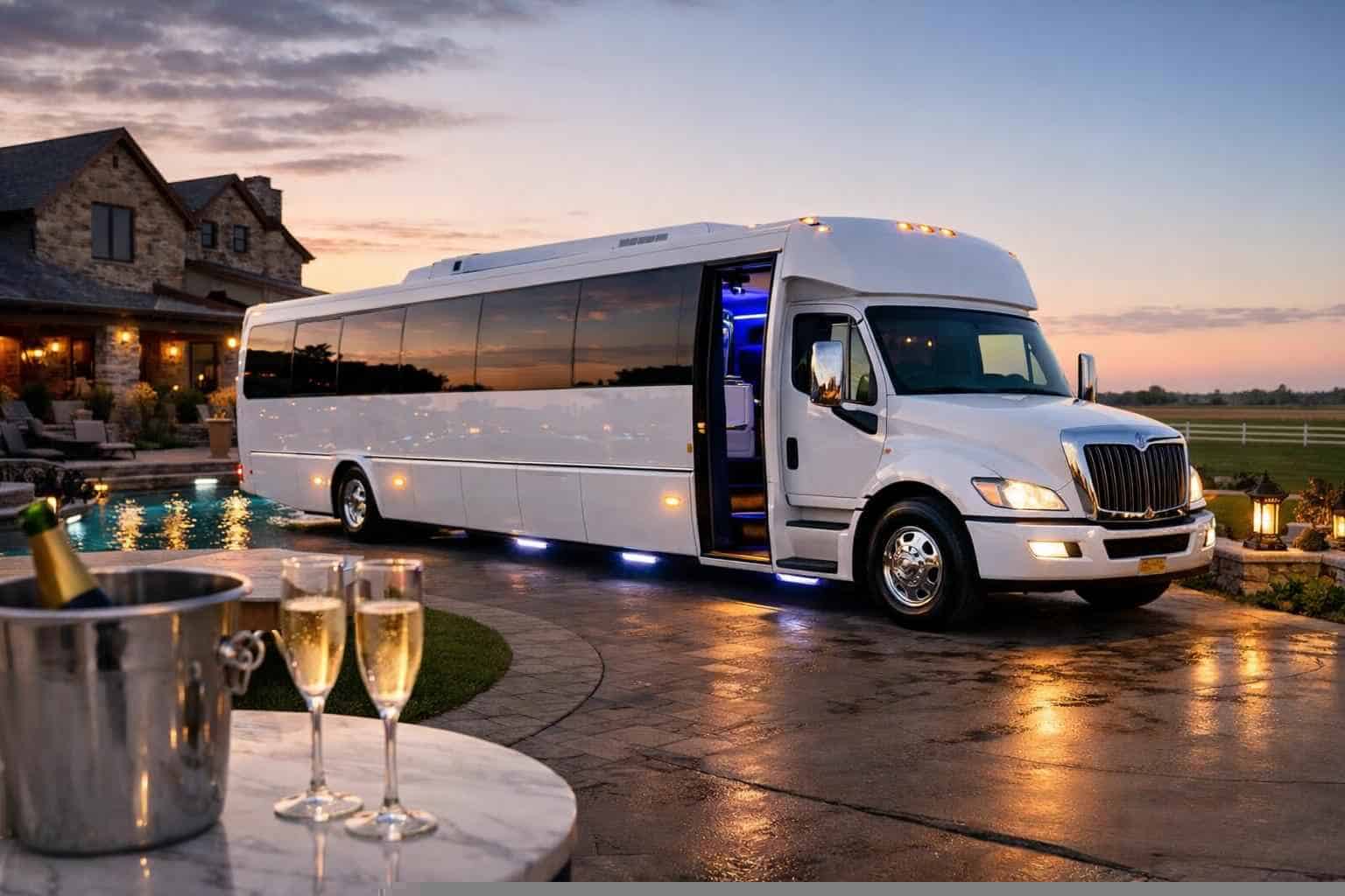 Celina Texas White Party Bus Rental