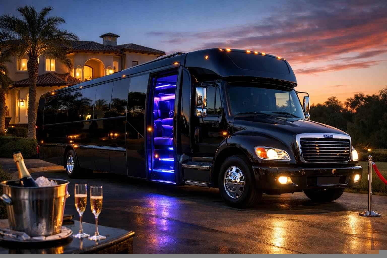 Desoto Texas Black Party Bus Rental