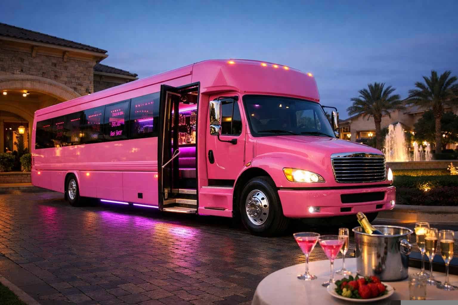 DeSoto Texas Pink Party Bus Rental