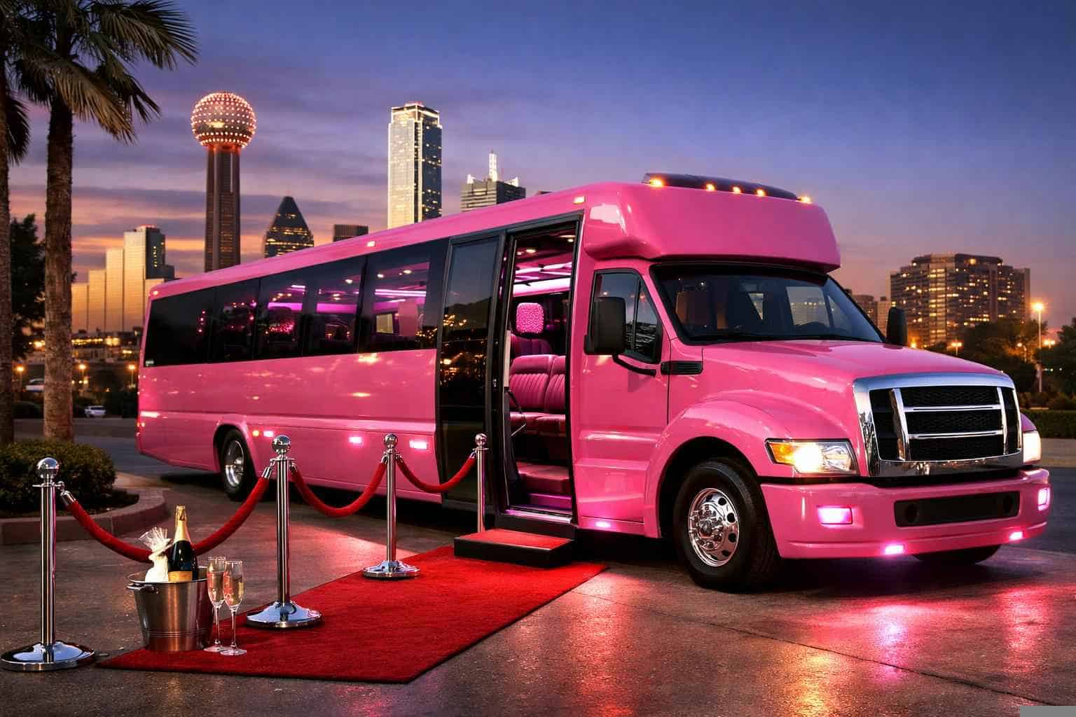 Duncanville Texas Pink Party Bus Rental