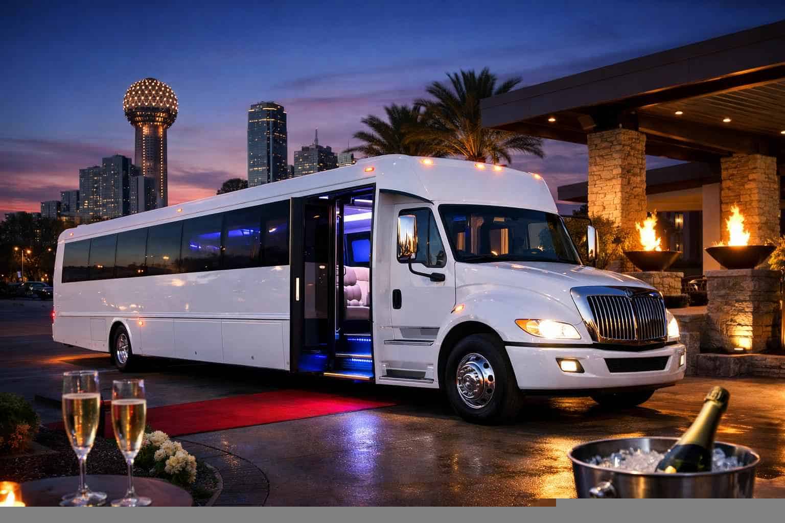 Duncanville Texas White Party Bus Rental