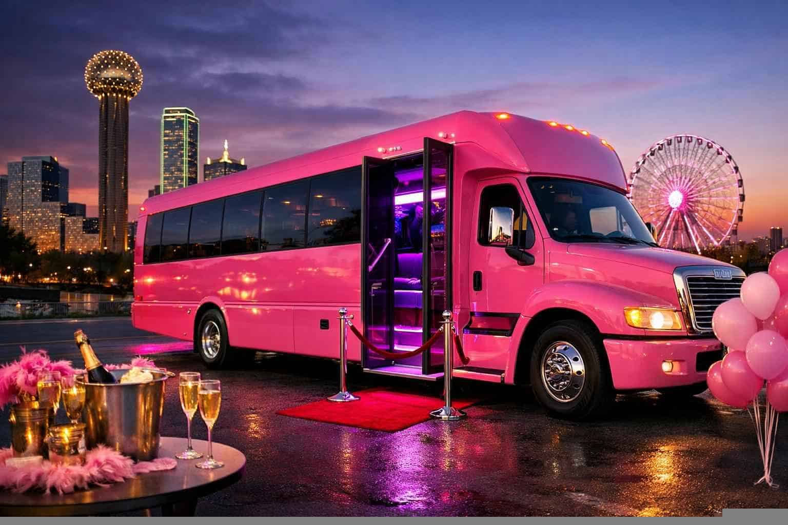Garland Texas Pink Party Bus Rental